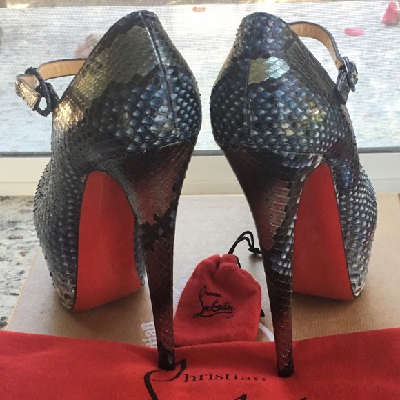 NEW & RARE!! LOUBOUTIN Daffodile 160 Python 38 - Picture 3 of 7