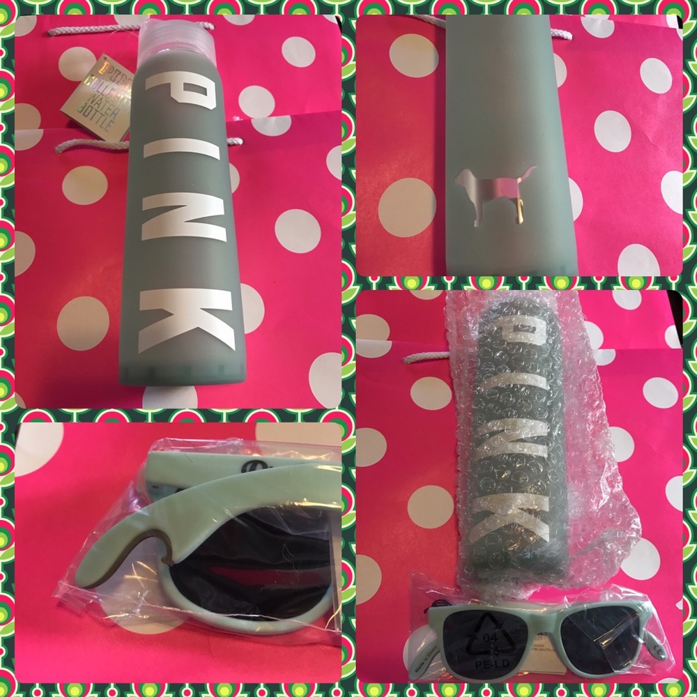 BNWT Pink Victoria'sSecret Bottle & Sunglasses