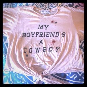 Wildfox SALE! "my boyfriend is a cowboy" tie shirt