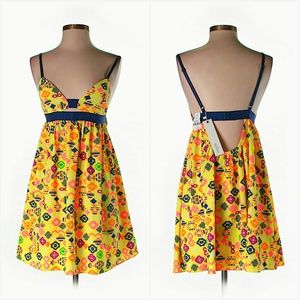 NWT LF Neon Yellow Aztec Cutout Dress