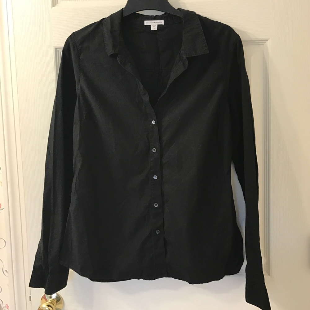 Standard James perse black button down shirt. Sz 3