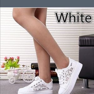 cutouts lace canvas shoe