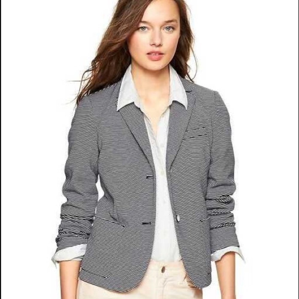 Gap Classic Blazer Navy White Stripe