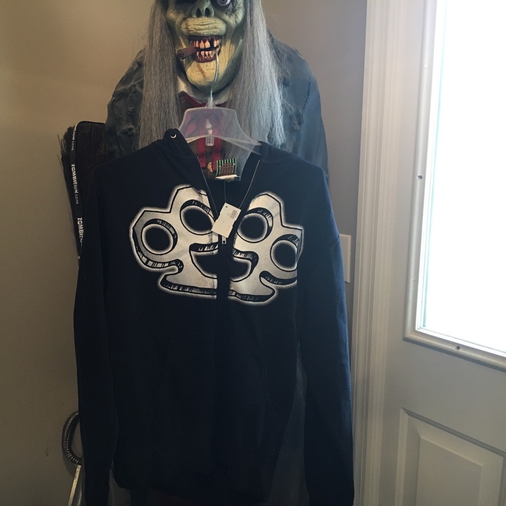 Sourpuss Clothing hoodie with brass knuckle print