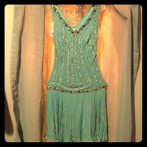 Silk, fully sequin roaring 20s themed gown