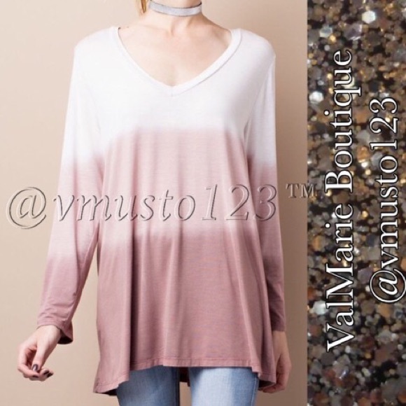 MAUVE OMBRÉ FLOWY TUNIC TOP - Picture 3 of 3