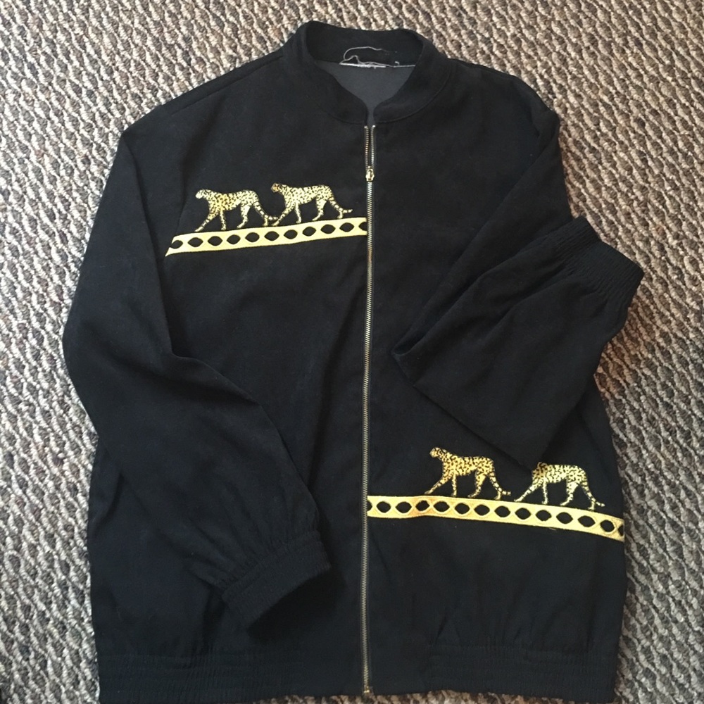 Black Cheetah Design Bomber Jacket 🖤🐆