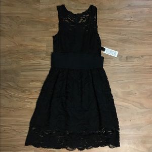 BB DAKOTA Black Lace Dress with belt NWT!!