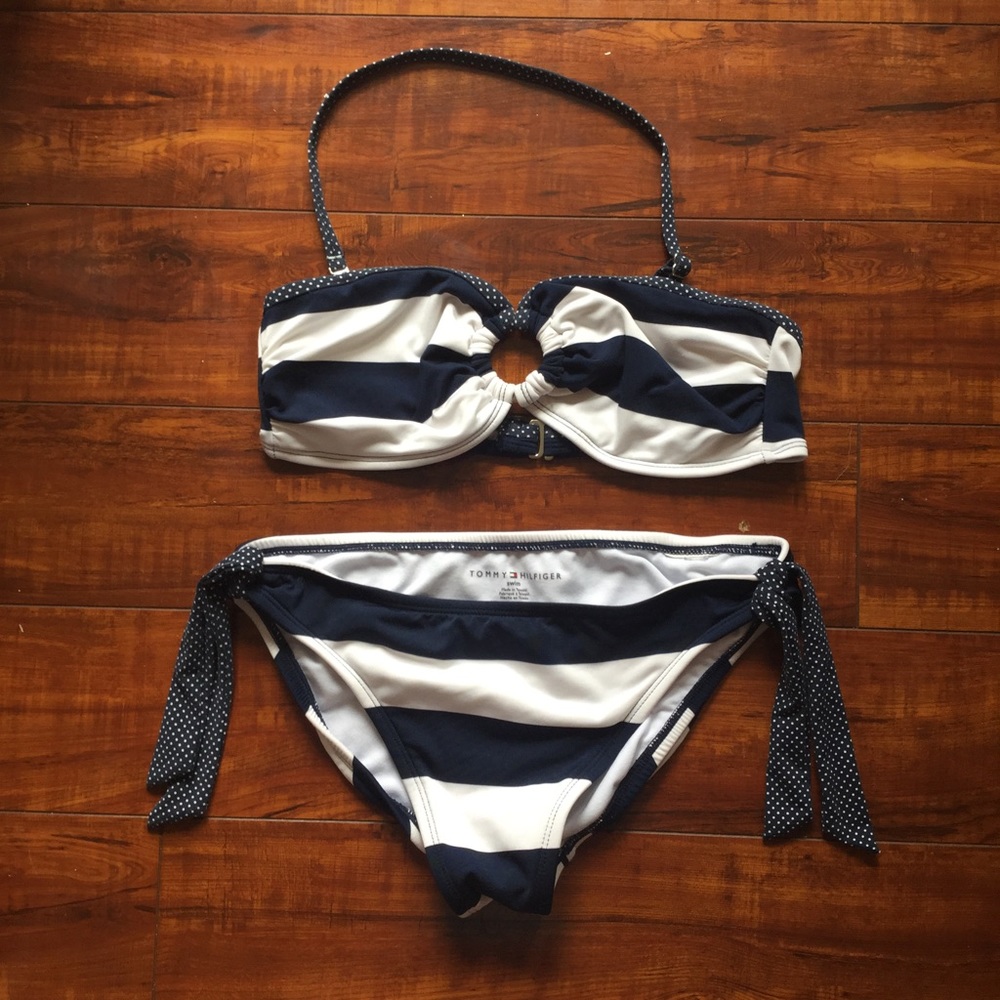Tommy Hilfiger 2 piece Navy/ white stripe bikini