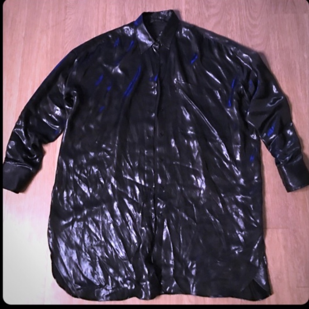 Zara shiny effect shirt dress