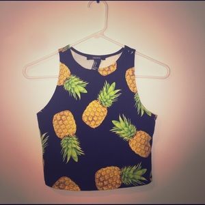 Racerback Pineapple Crop Top