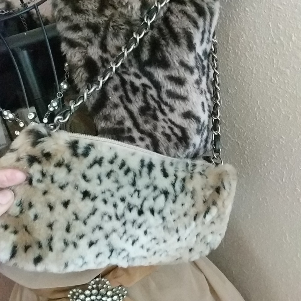 Small Leopard Fur Bag