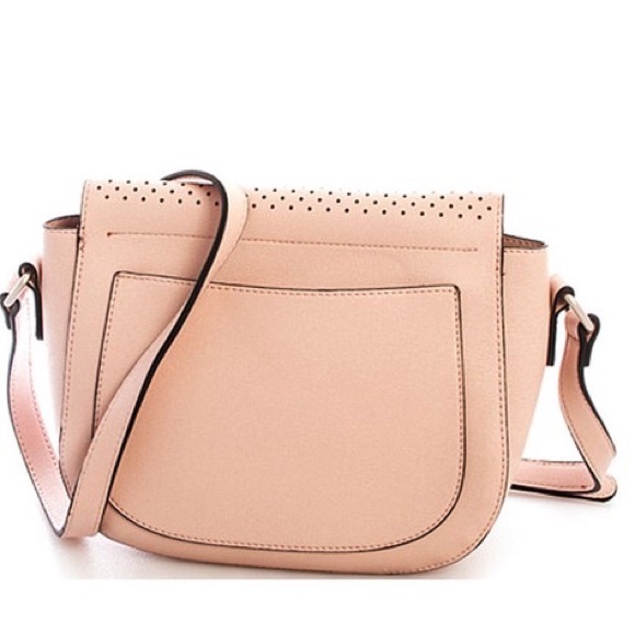 Stone Laser Cut Saddle Crossbody Handbag - Picture 2 of 4