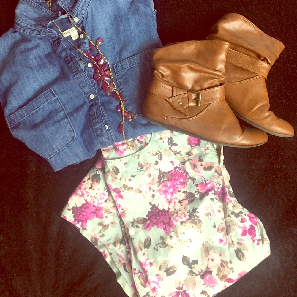 Flower skinny jeans