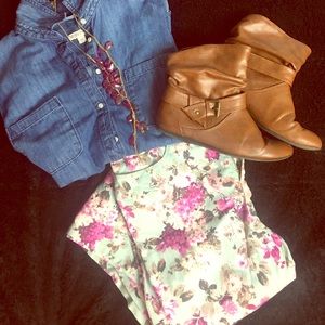 Flower skinny jeans