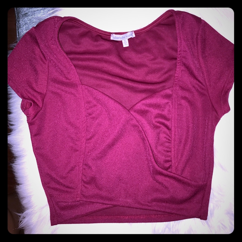 Charlotte Russe red/ maroon crop top - size SMALL