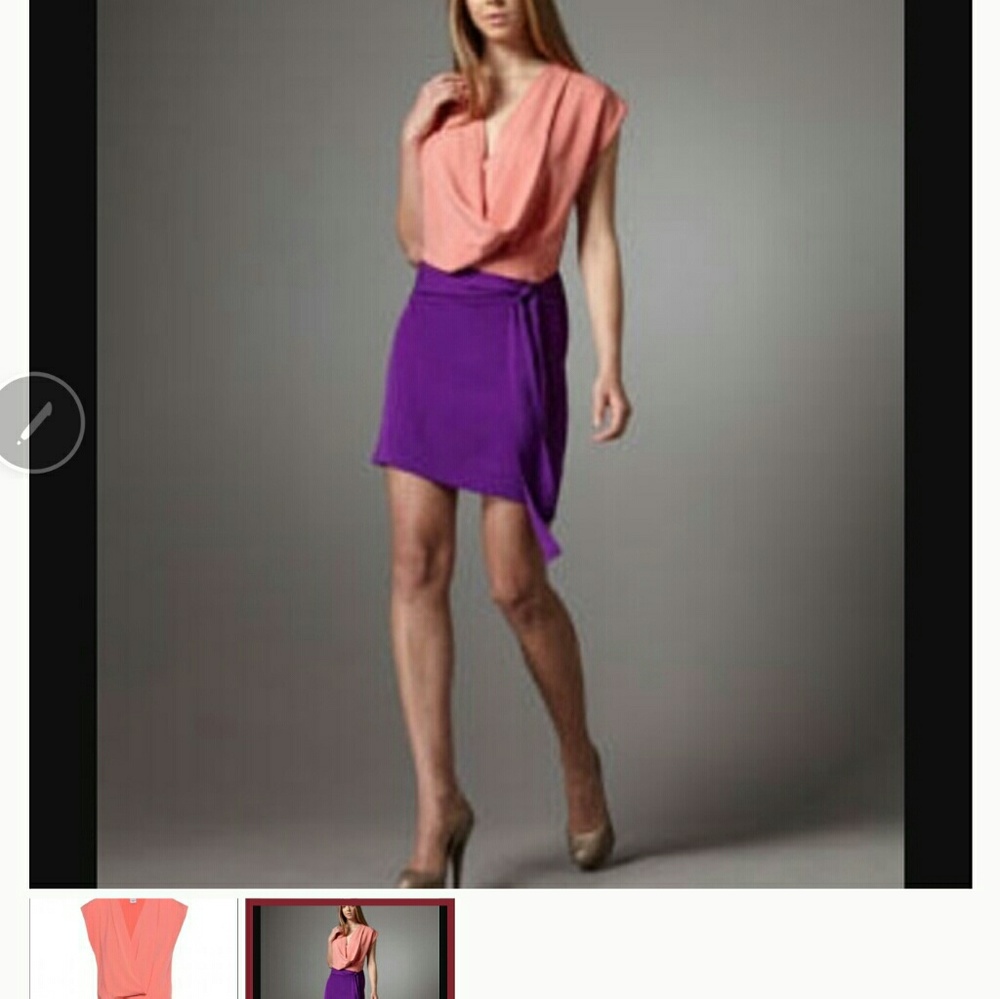 DVF coral purple dress