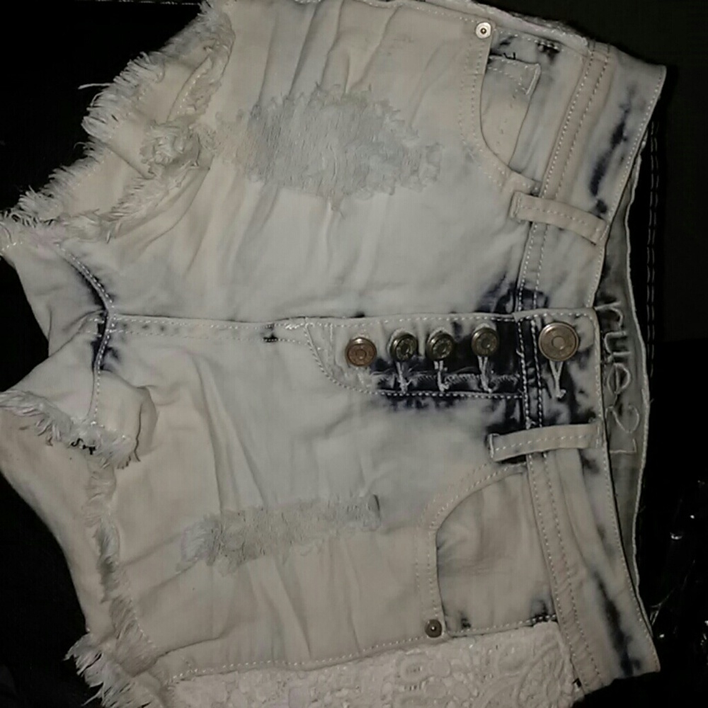 Acid Washed High Waisted Shorts