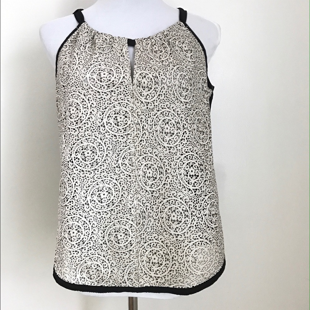 PJK Laser Cut Italian Leather Tank Sz M