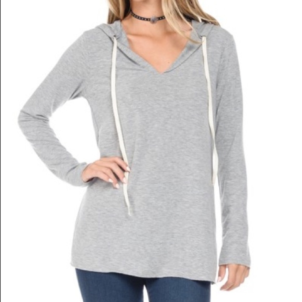 Heather Gray Lightweight Spring Hoodie