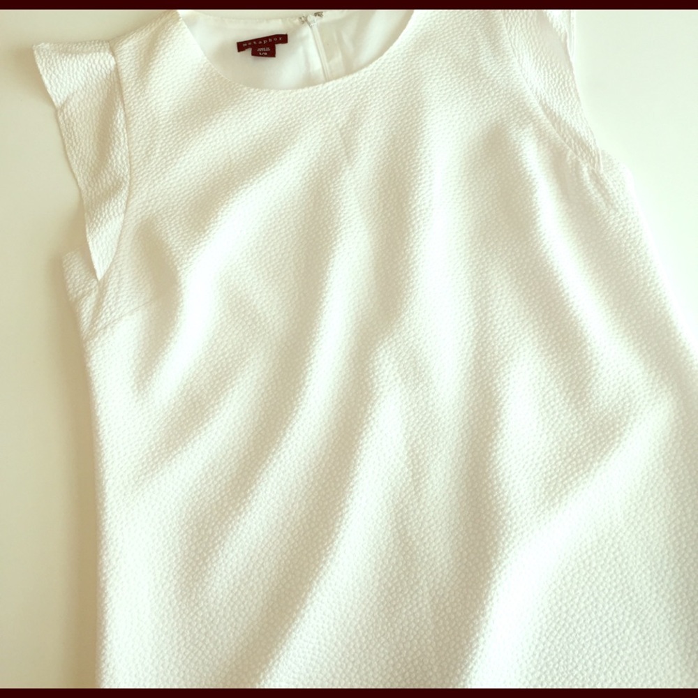 White ruffle sleeve dress!