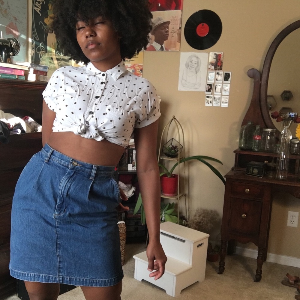Vintage Denim Jean Skirt