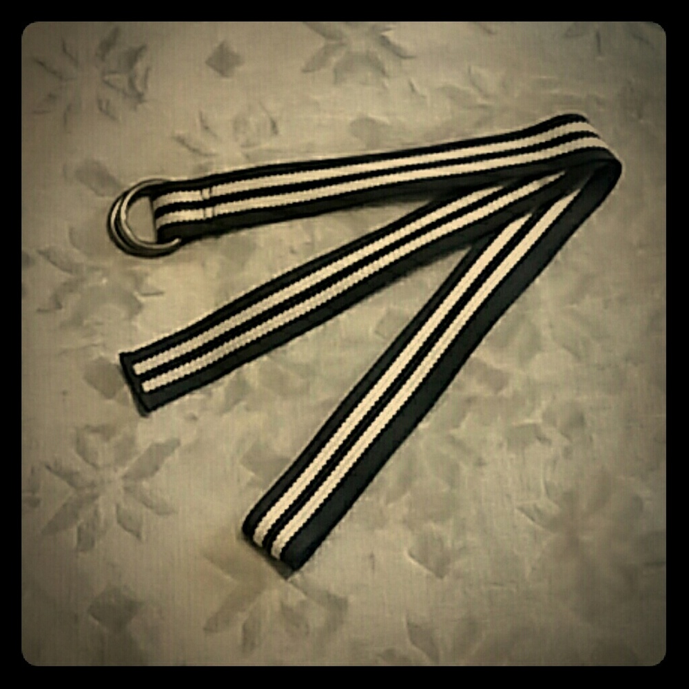 Mens Belt Dark Navy Stripe