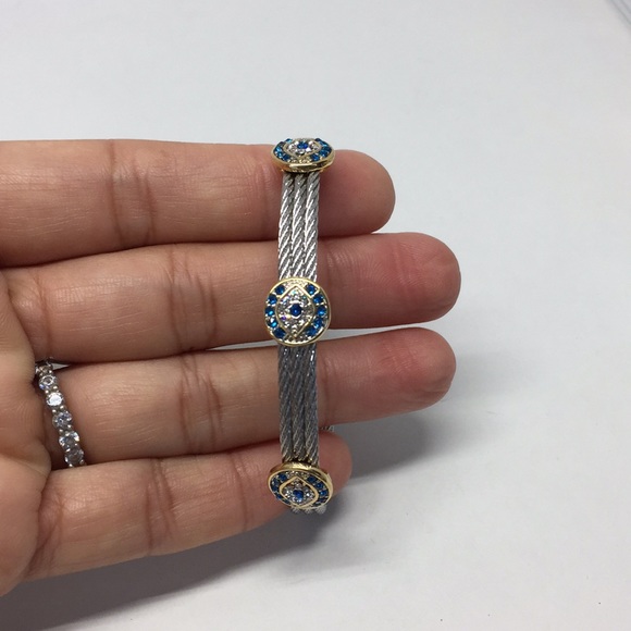 Evil Eye Crystal CZ Rhodium/18k Gold Plated - Picture 7 of 8