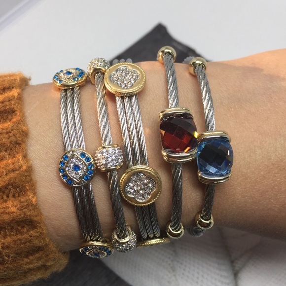 Evil Eye Crystal CZ Rhodium/18k Gold Plated - Picture 3 of 8