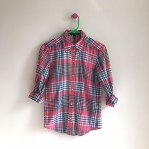 Lauren Ralph Lauren plaid 3/4 sleeve button down