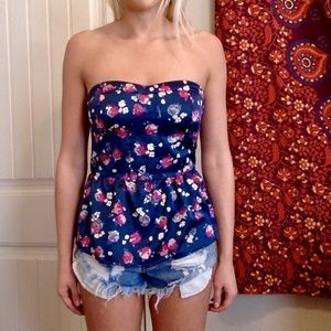 STRAPLESS SILK CORSET TOP