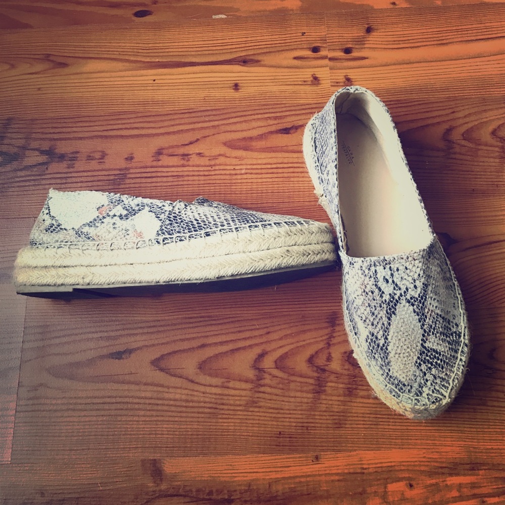 Zara Trafaluc Espadrilles fake snake material.