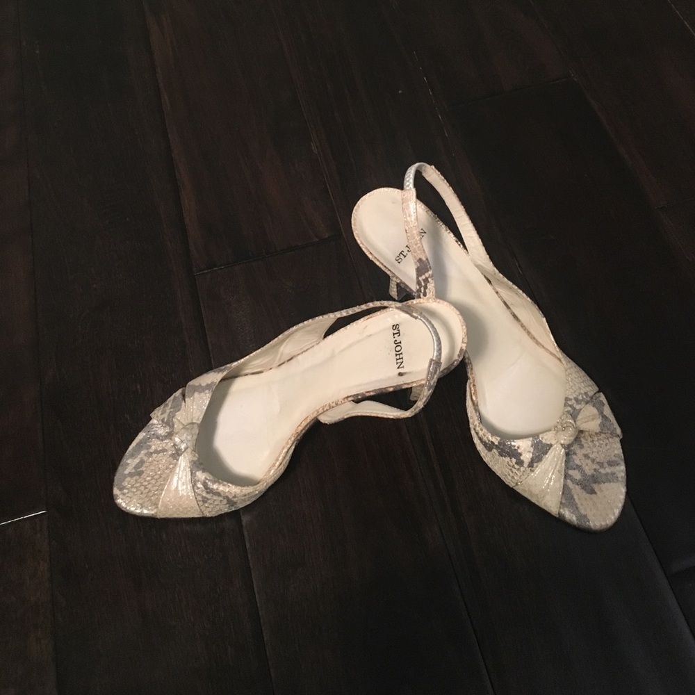 Authentic St. John snake skin style sling backs!