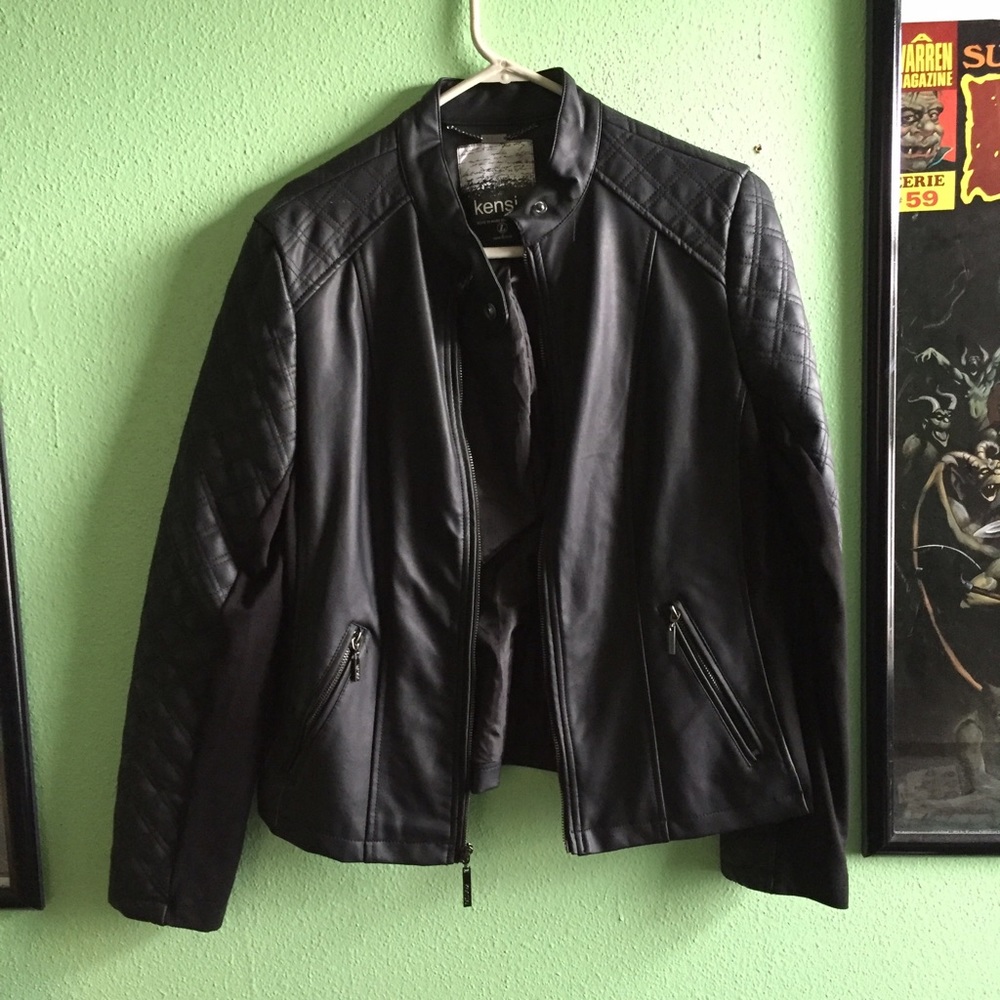 Kensie Vegan Leather Moto Jacket