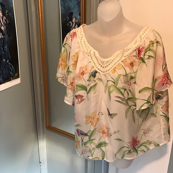 Anthropologie Floreat Butterfly & Bird Blouse - Picture 3 of 3