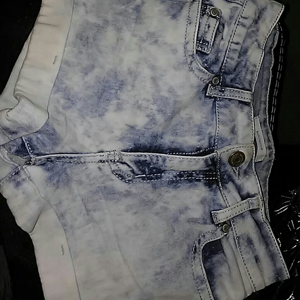 High Waist Acid Wash Jean Shorts