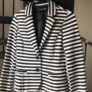 Black and white striped blazer