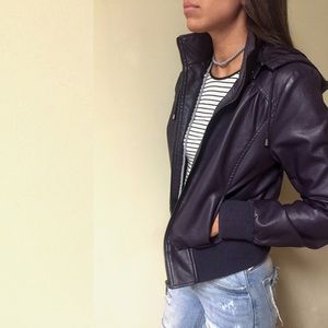Purple leather jacket