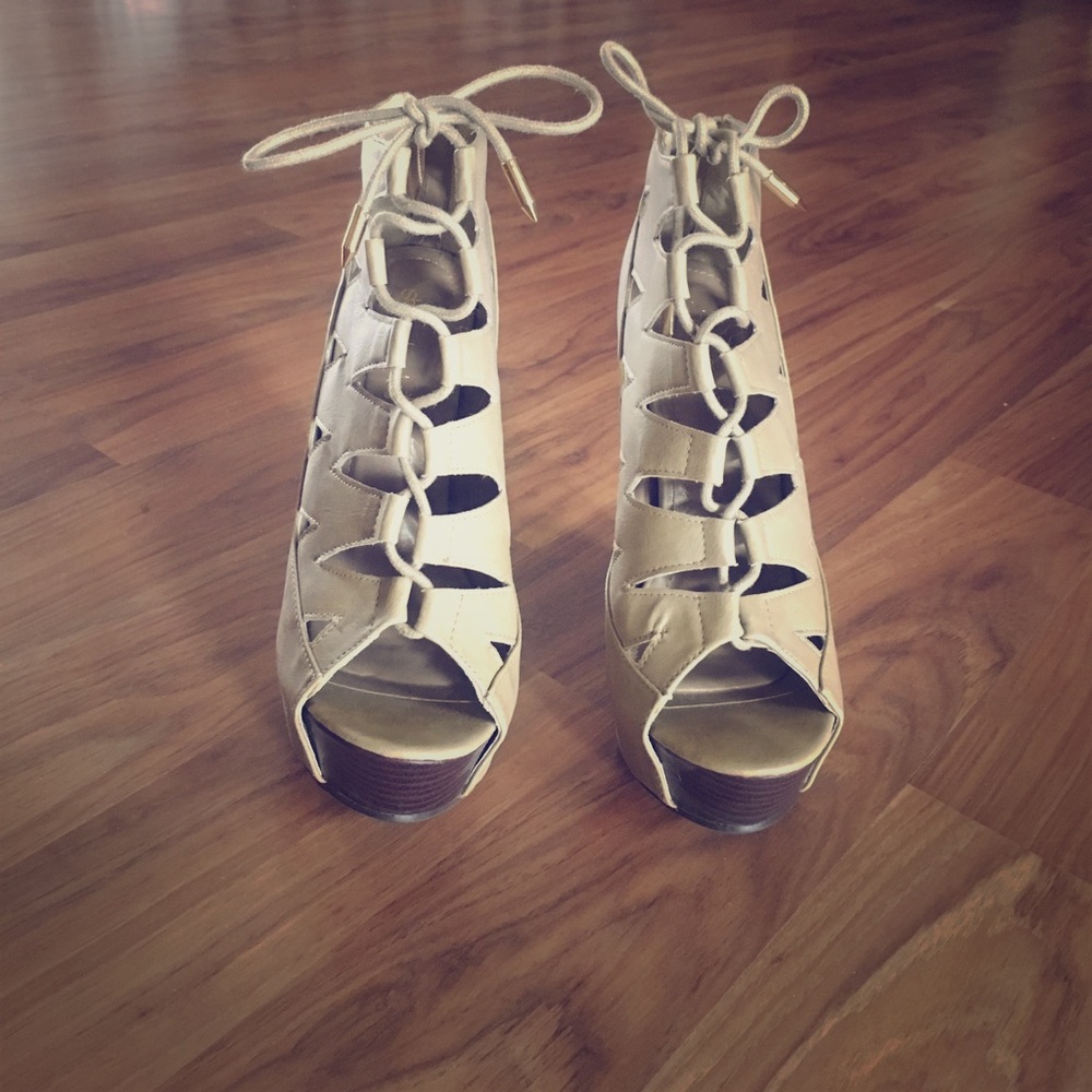 Lace up wedge