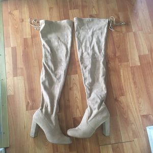 Gorgeous faux suede thigh high boots