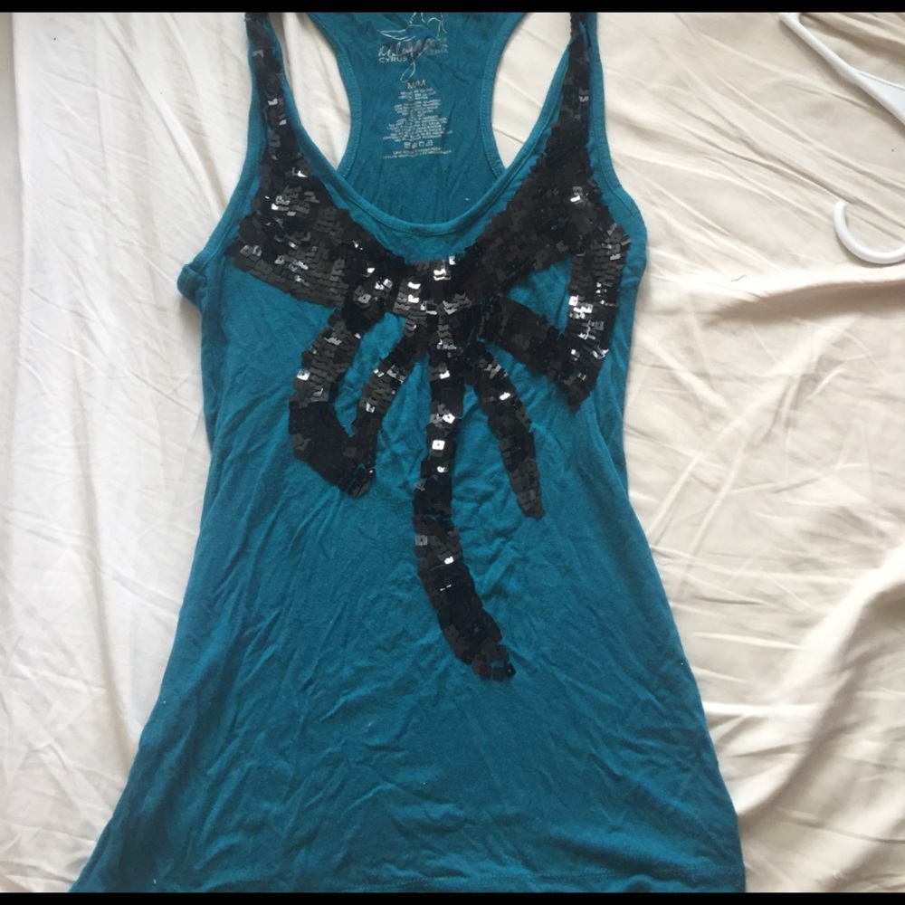 Miley Cyrus+Max Azria Sequin Bow Tank