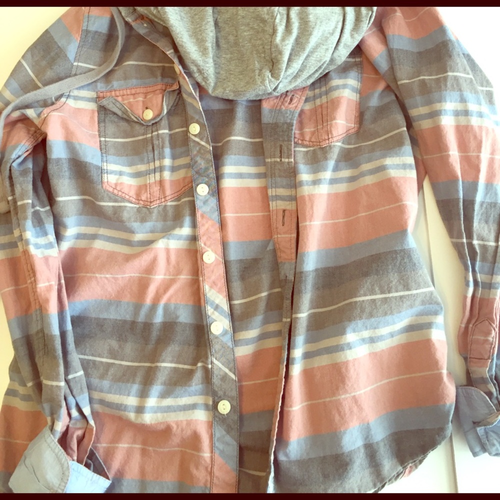 Hooded button up