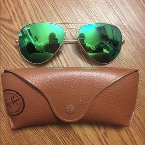 RayBan Green Reflective Aviators
