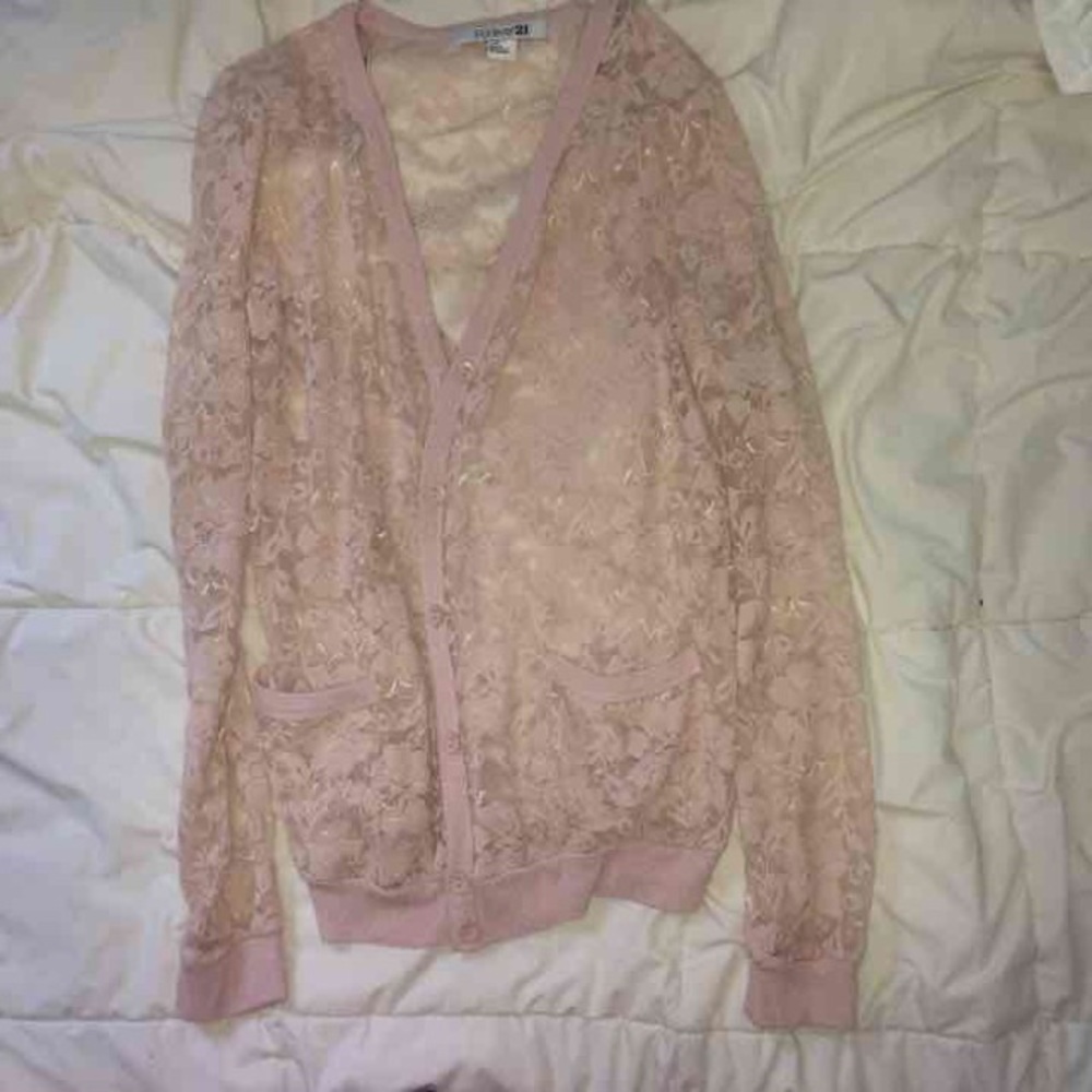 Forever 21 Floral Lace Cardigan
