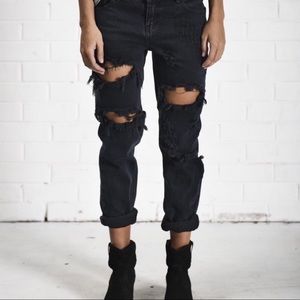 One Teaspoon Awesome Baggies in Fox Black -Size 29