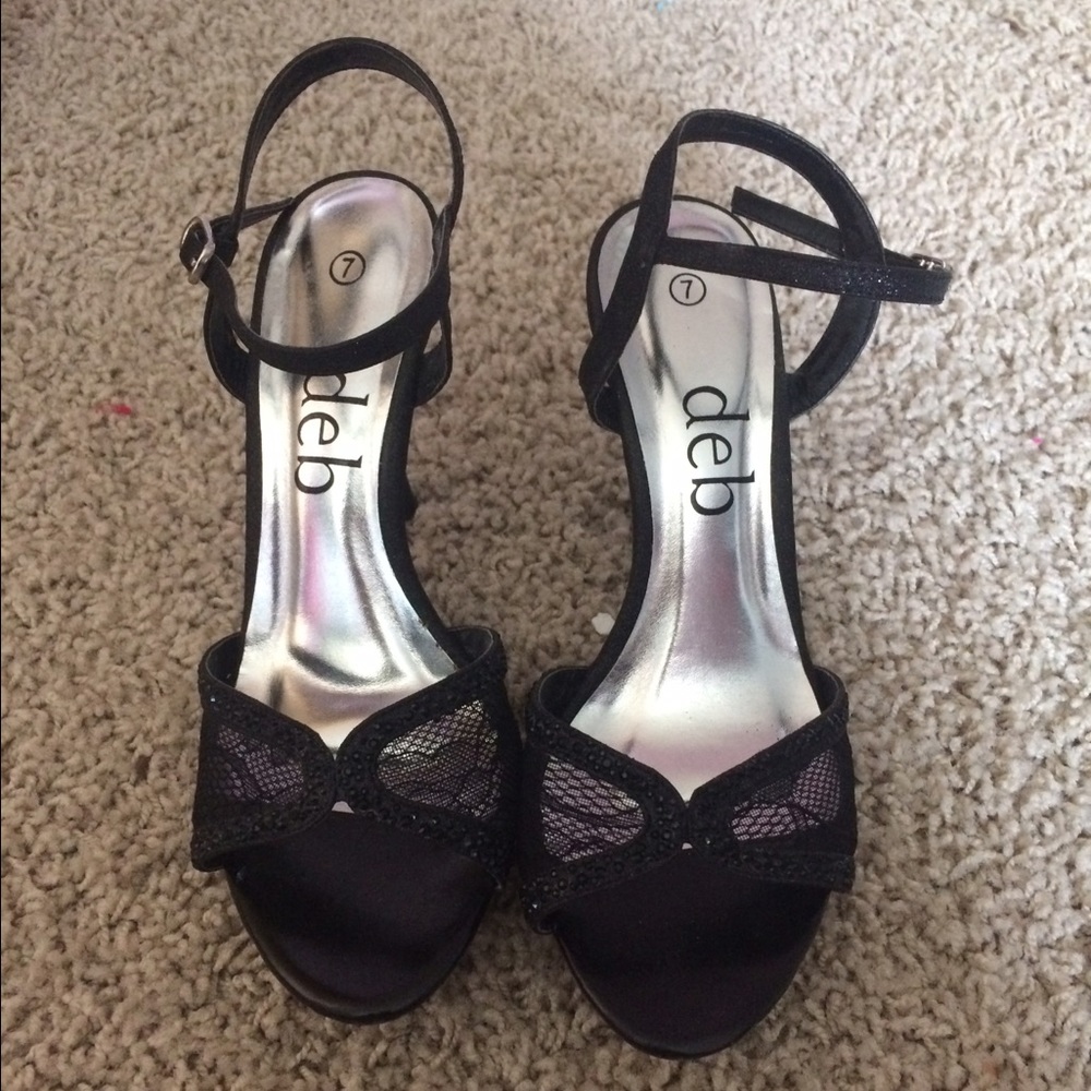 DEB Black Heels Size 7