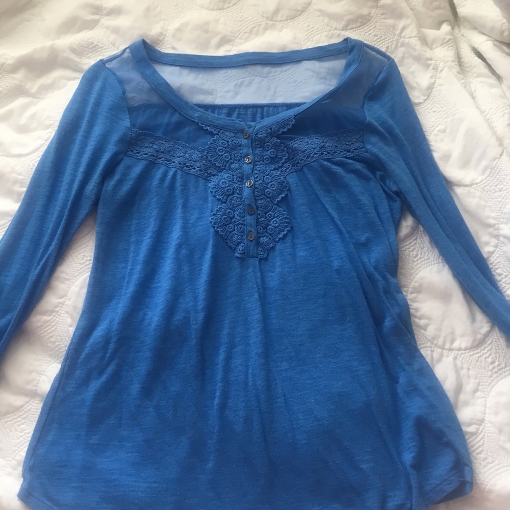 SO Brand Blue Long sleeve blouse