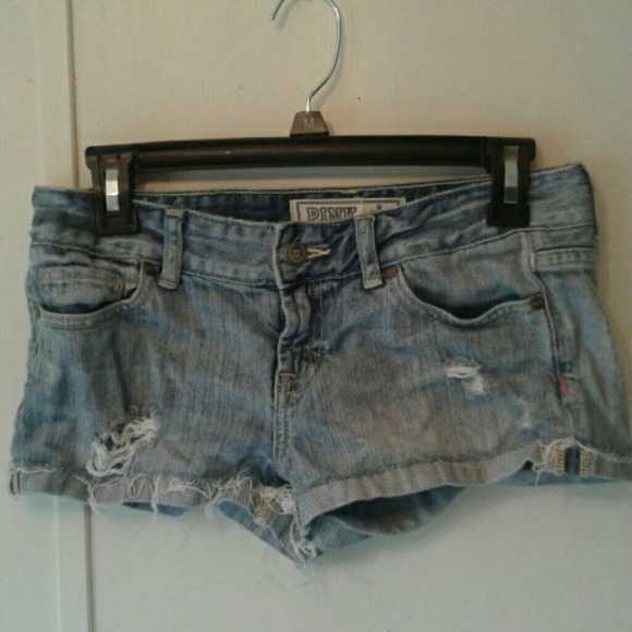 PINK Victoria's Secret Pants - Victoria secret pink distressed shorts denim