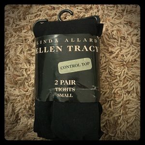 NWT 2 pair of sz S control top black tights