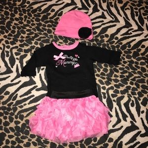 Hat, Onesie, and Skirt Matching Set